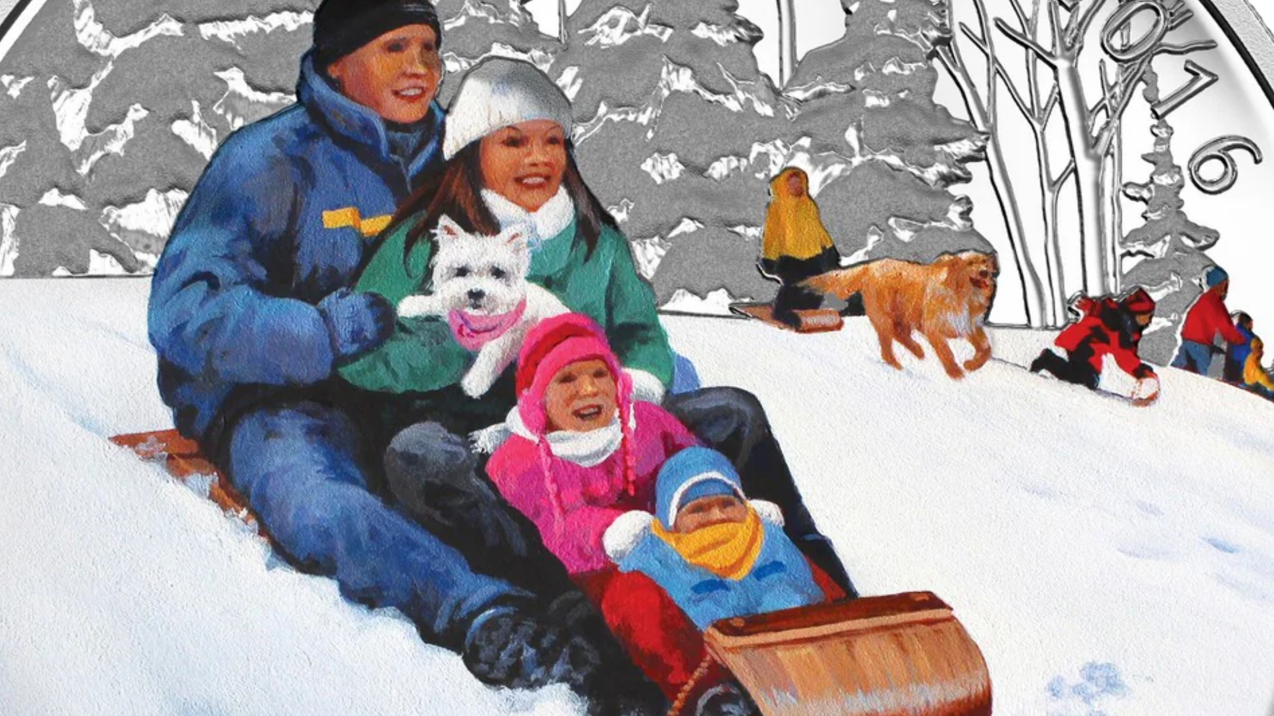 2016 $10 Pièce en argent pur Plaisirs d'hiver