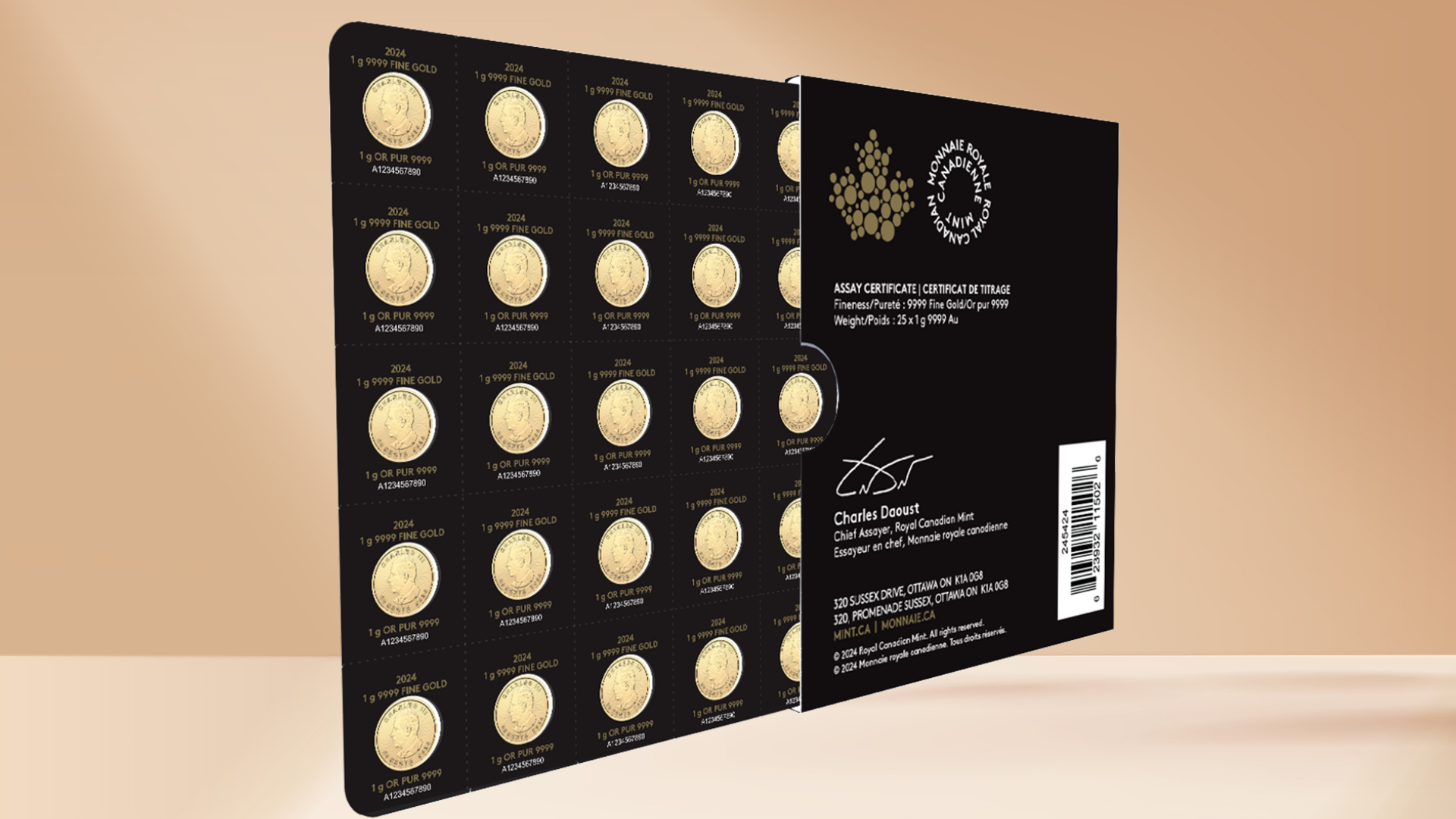 Sleeve of 25 maplegrams